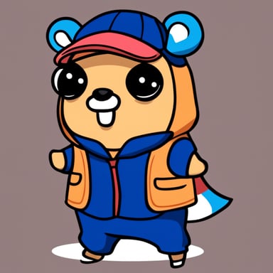 Go Blue Gopher as an anime character with a colorful outfit.