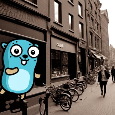 Go Blue Gopher in Amsterdam.