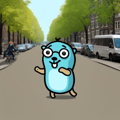Go Blue Gopher in Amsterdam.