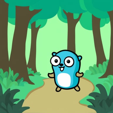 Go Blue Gopher explores the forest.