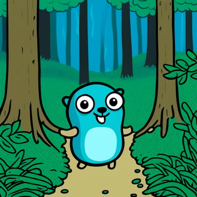 Go Blue Gopher explores the forest.