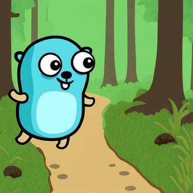 Go Blue Gopher explores the forest.