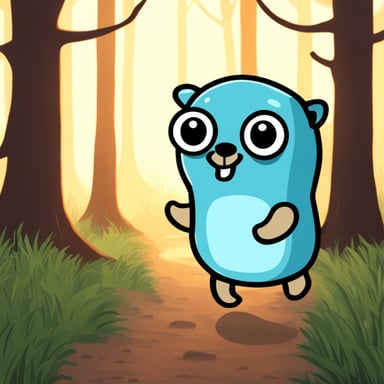 Go Blue Gopher explores the forest.