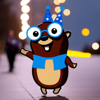 Go Blue Gopher celebrates after the election win.
