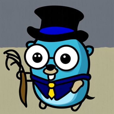 Go Blue Gopher with a nerdy face.