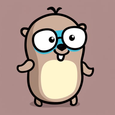 Go Blue Gopher with a nerdy face.
