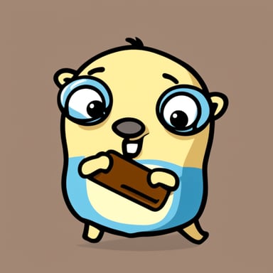 Go Blue Gopher with a nerdy face.