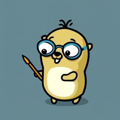 Go Blue Gopher with a nerdy face.