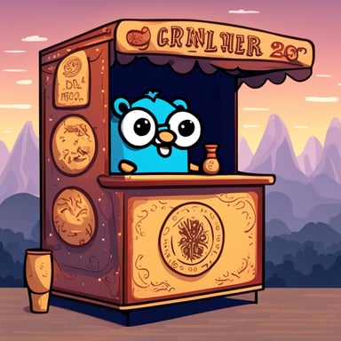 Go Blue Gopher in a carnival fortune teller booth, converted to provide the correct story point for agile scrum planning.