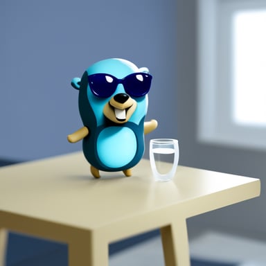 Go Blue Gopher with glass with security