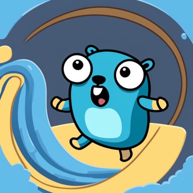 Go Blue Gopher in a recursive loop cartoon.