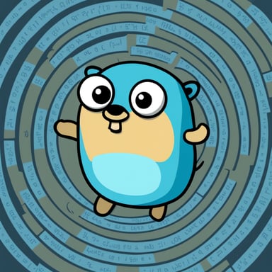 Go Blue Gopher in a recursive loop cartoon.