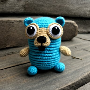 Crochet a Go Blue Gopher amigurumi.