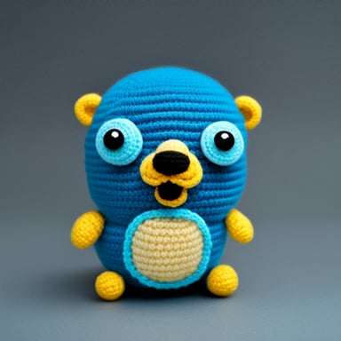 Crochet a Go Blue Gopher amigurumi.