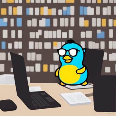 Go Blue Gopher coding with a rubber duck.