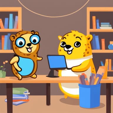 Go Blue Gopher working together with Cheetah