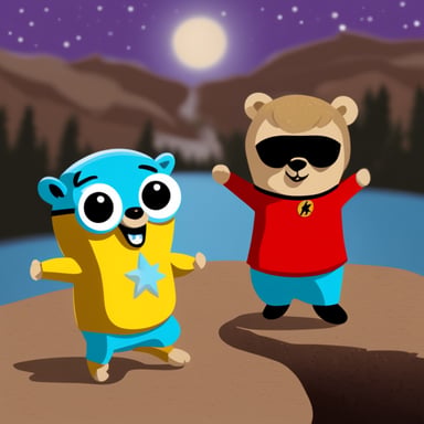 Go Blue Gopher as Captain Kirk and Go Blue Gopher as Spock