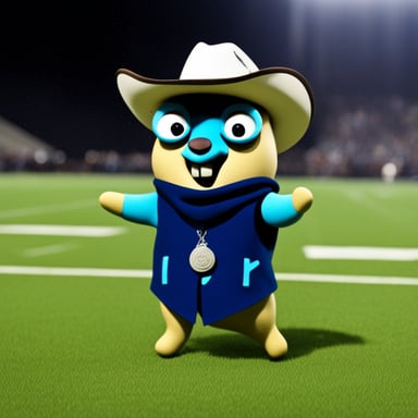 Go Blue Gopher as a cowboy.