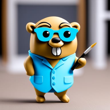 Go Blue Gopher as a photo-realistic school teacher_female