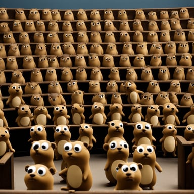 Classroom full of young Gophers, including the Go Blue Gopher.