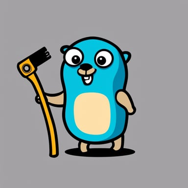 Go Blue Gopher line art on plain background