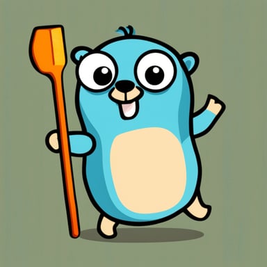 Go Blue Gopher line art on plain background
