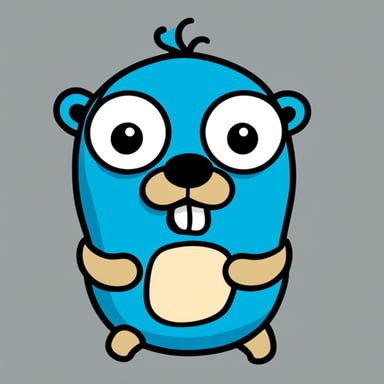 Go Blue Gopher with pacifier line art on plain background.