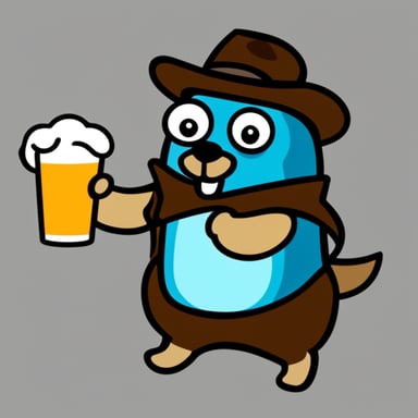 Go Blue Gopher drinking draft beer.