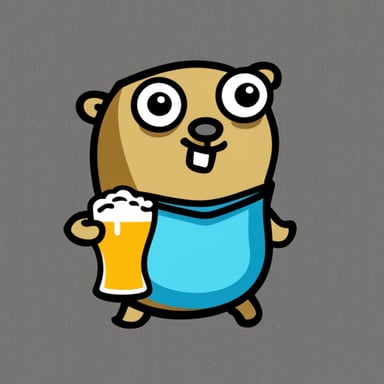 Go Blue Gopher drinking draft beer.