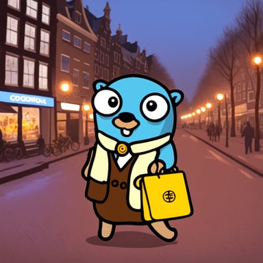Go Blue Gopher in Amsterdam