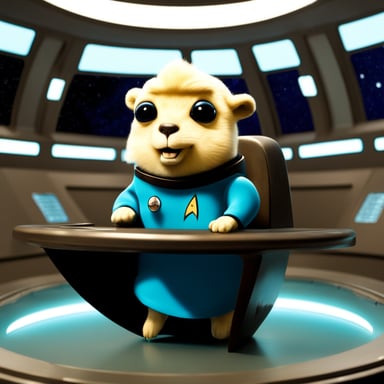 Go Blue Gopher in a photo-realistic Star Trek setting.