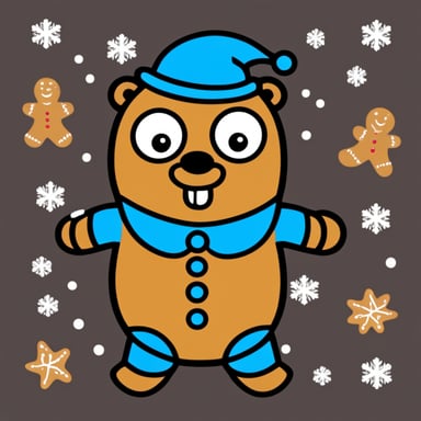 Go Blue Gopher as a gingerbread man.
