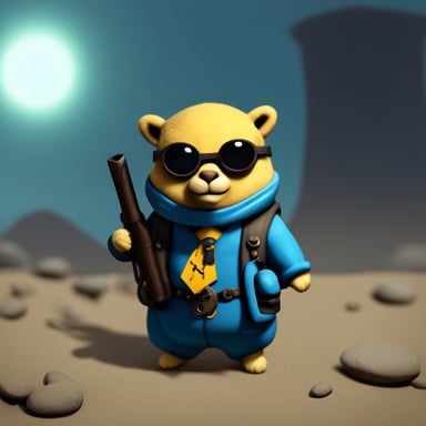 In the fallout wasteland, Go Blue Gopher emerges as a symbol of hope and resilience.
