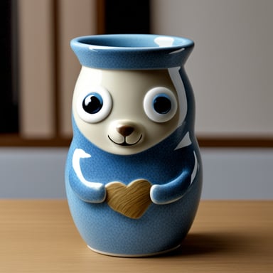 Porcelain vase with Go Blue Gopher artwork