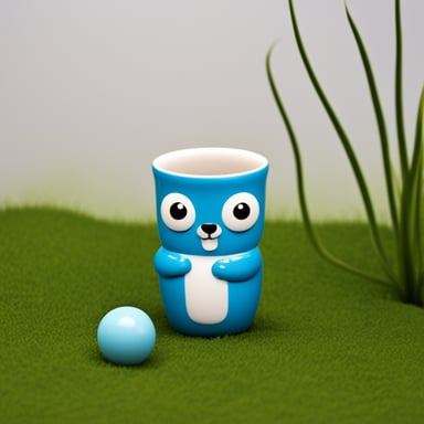 Porcelain vase with Go Blue Gopher artwork