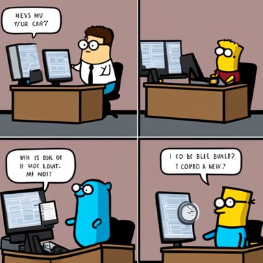 Go Blue Gopher meets Dilbert.