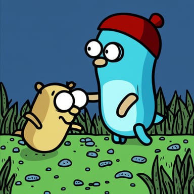 Go Blue Gopher meets Dilbert.