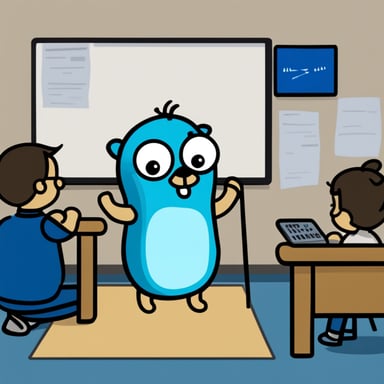Go Blue Gopher as a stick figure.