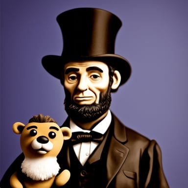 Go blue gopher as Abraham Lincoln photo realistic