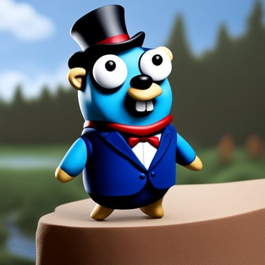 Go blue gopher as Abraham Lincoln photo realistic