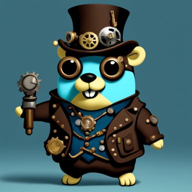 Go Blue Gopher as a steampunk gopher.