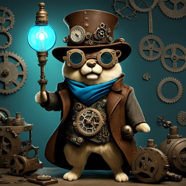 Go Blue Gopher as a steampunk gopher.