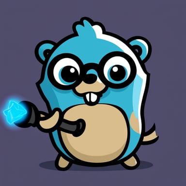 A gopher ready to fight kubernetes has a new name, meet Go Blue Gopher.