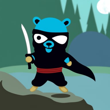 Go Blue Gopher as a ninja.