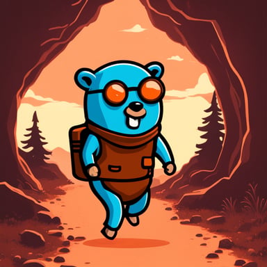 Go blue gopher coding in Rust.