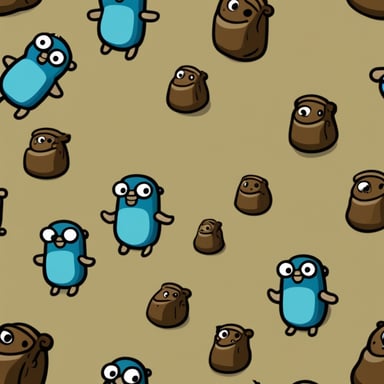 Go blue gopher coding in Rust.