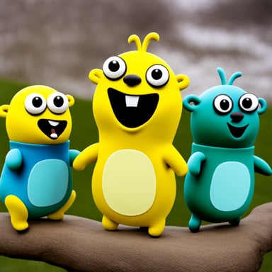Go Blue Gopher looking like Teletubbies.