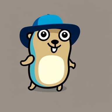 Go Blue Gopher wearing an ivycap style hat.