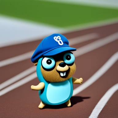 Go Blue Gopher wearing an ivycap style hat.