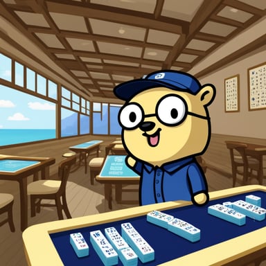Go Blue Gopher won the grand tournament of mahjong.